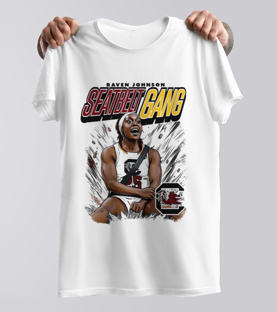 Raven Johnson Seatbelt Gang South Carolina Gamecocks Basketball T-Shirt