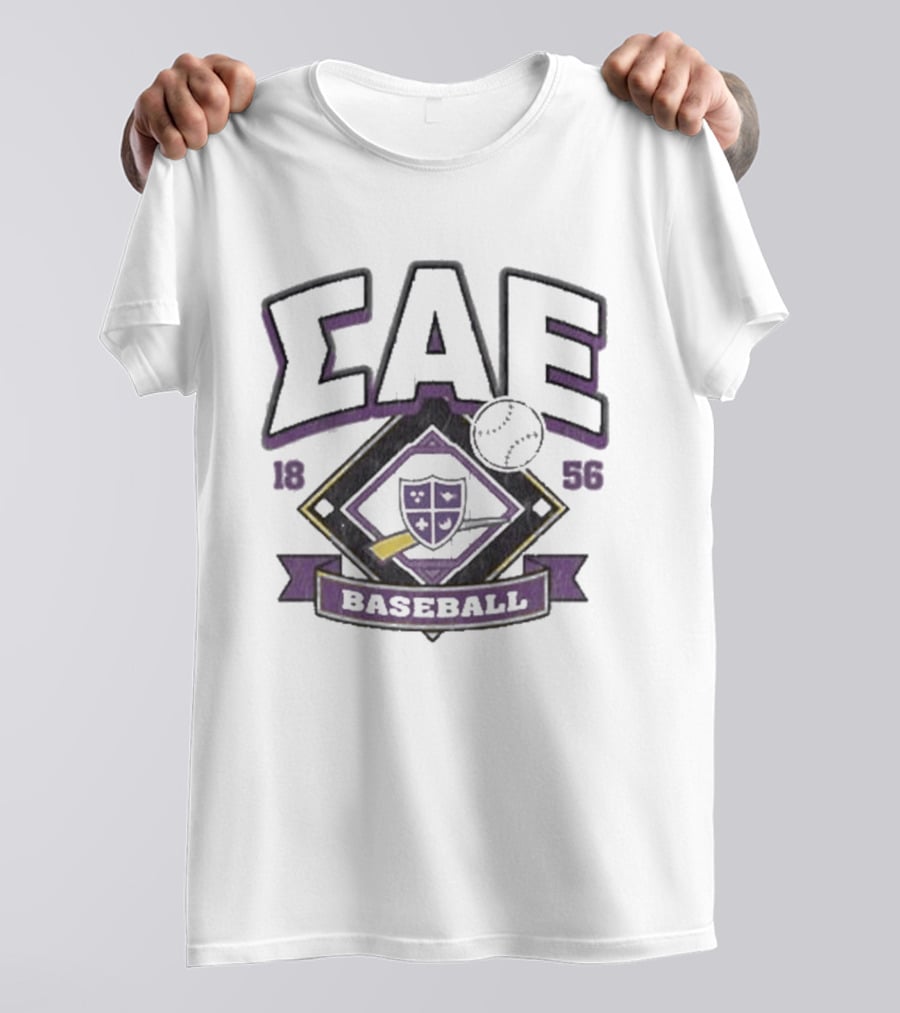 Sigma Alpha Epsilon SAE 1856 Baseball Crest T-Shirt