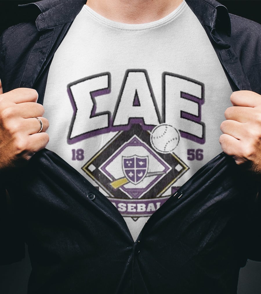 Sigma Alpha Epsilon SAE 1856 Baseball Crest T-Shirt