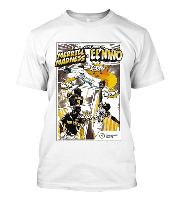 The Adventures Of Merrill Madness And El Niño San Diego Padres Comic Style 2026 T-Shirt