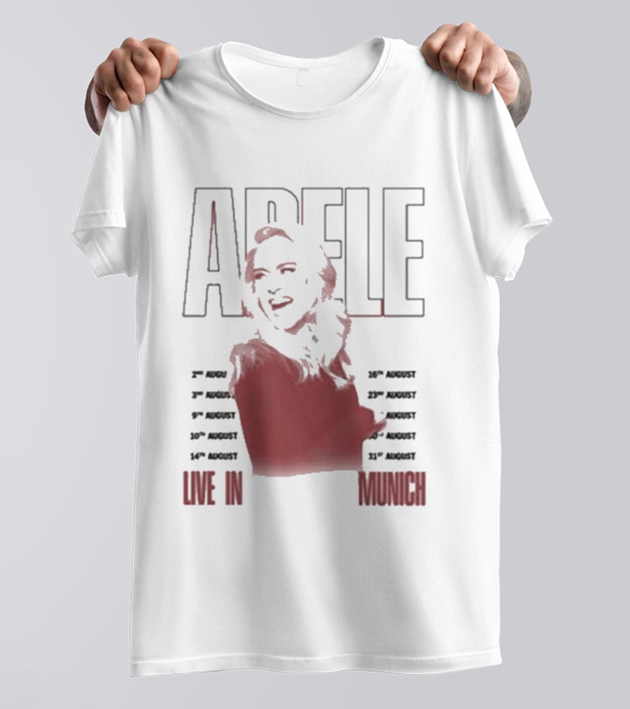 ADELE Live In Munich Pink Lips Concert Tour Dates T-Shirt