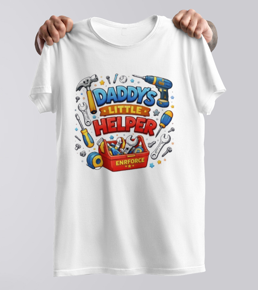 Daddy's Little Helper Enrforce Toolbox Tools And Stars T-Shirt