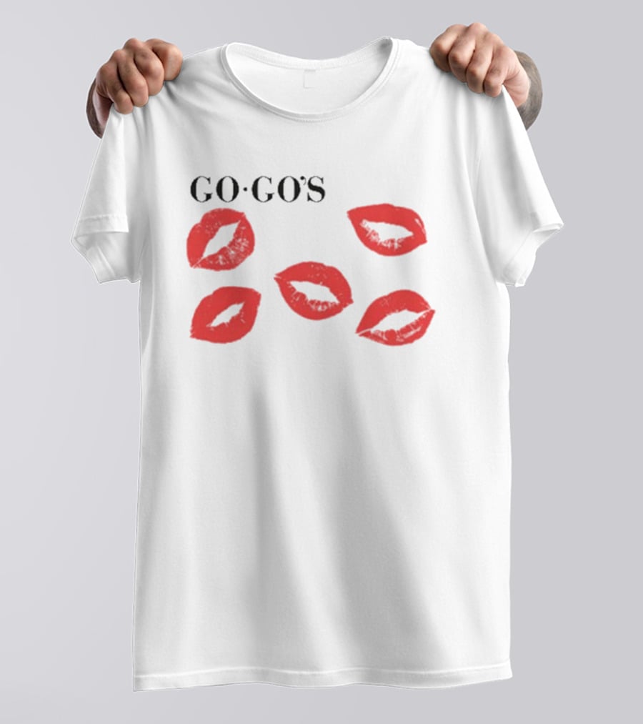 GO GO'S Red Lips White T-Shirt