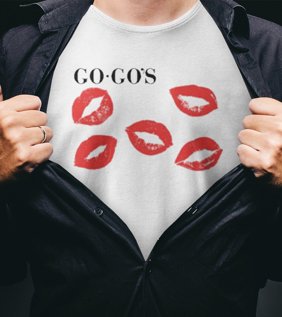 GO GO'S Red Lips White T-Shirt