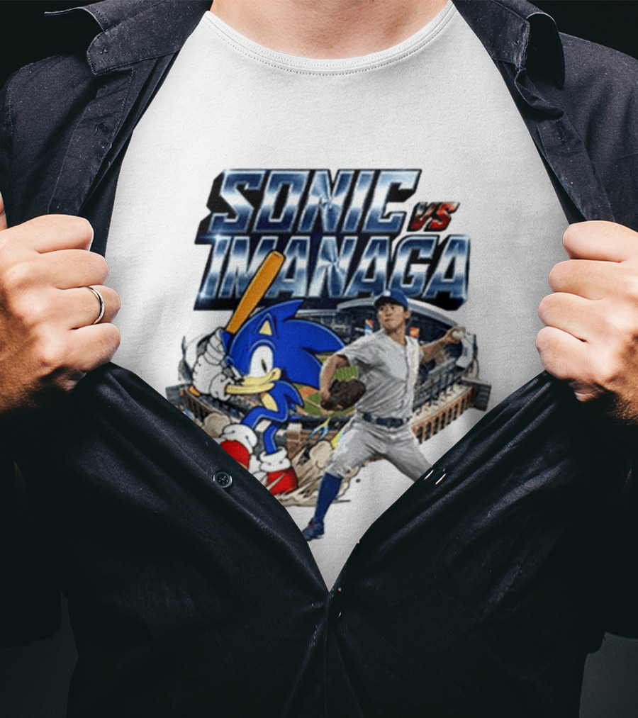 Sonic Vs Imanaga MLB Players Stadium Hedgehog Shota T-Shirt
