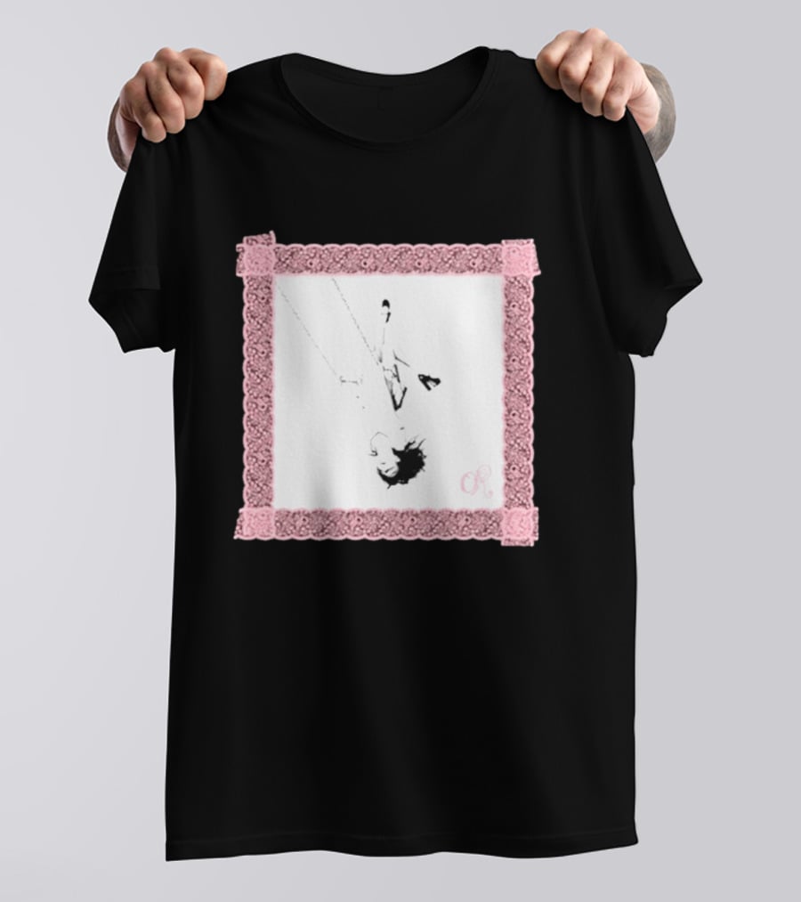 OR Pastel Pink Lace Border Swing T-Shirt