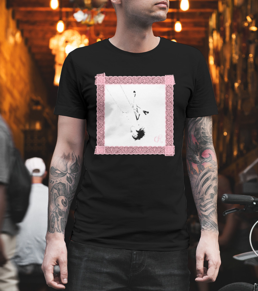 OR Pastel Pink Lace Border Swing T-Shirt