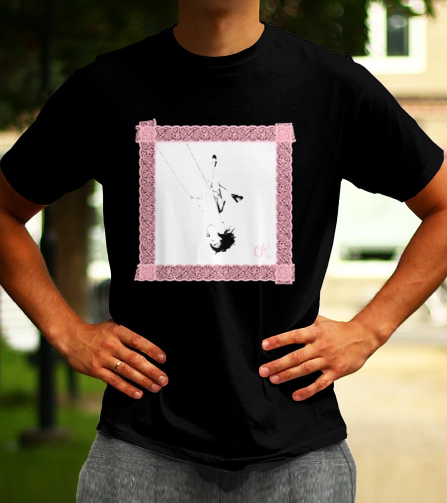 OR Pastel Pink Lace Border Swing T-Shirt