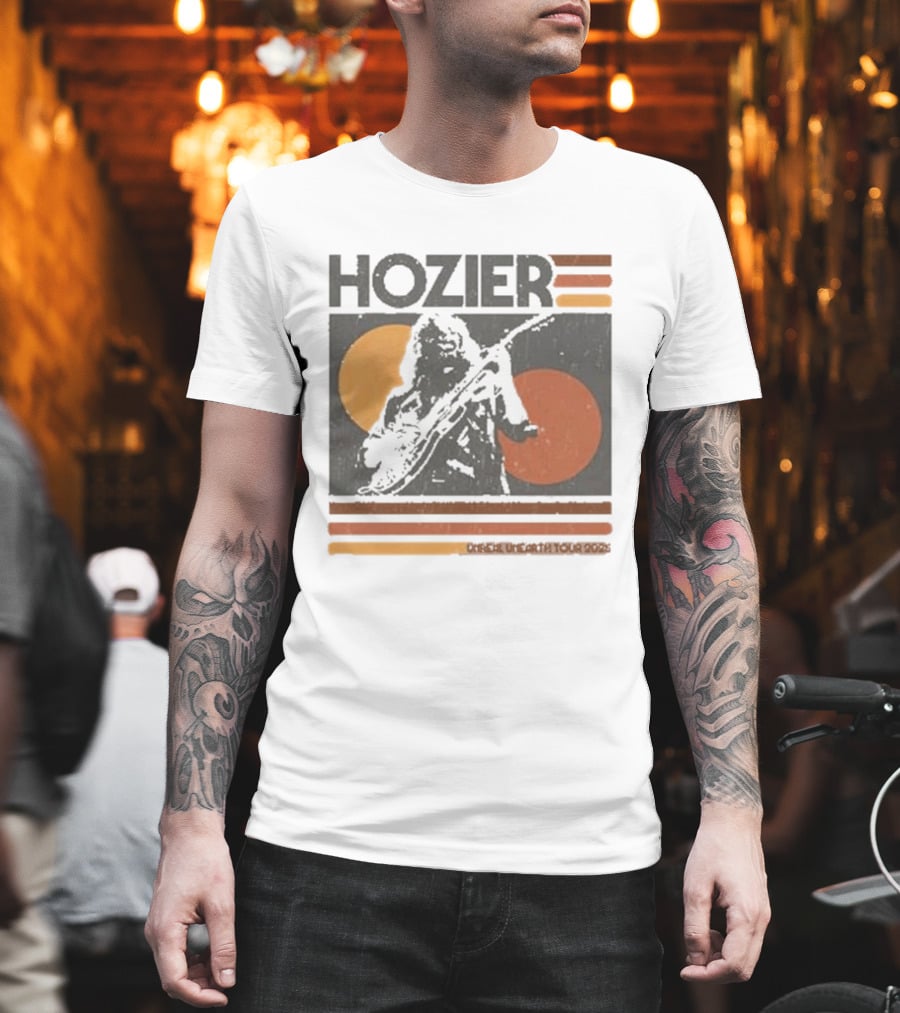 Hozier Unreal Unearth 2025 Tour Vintage Circles Guitar T-Shirt