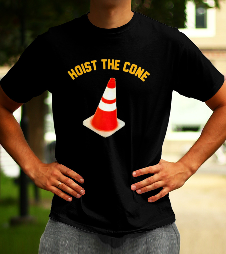 Pittsburgh Pirates Hoist The Cone Baseball Lifestyle Traffic Cone T-Shirt