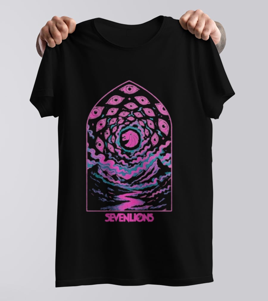 Seven Lions Pink Cosmic Spiral Vision T-Shirt