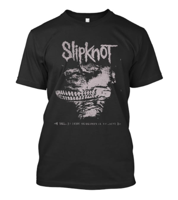 Slipknot Vol 3 The Subliminal Verses Washed Distressed Skull Face T-Shirt
