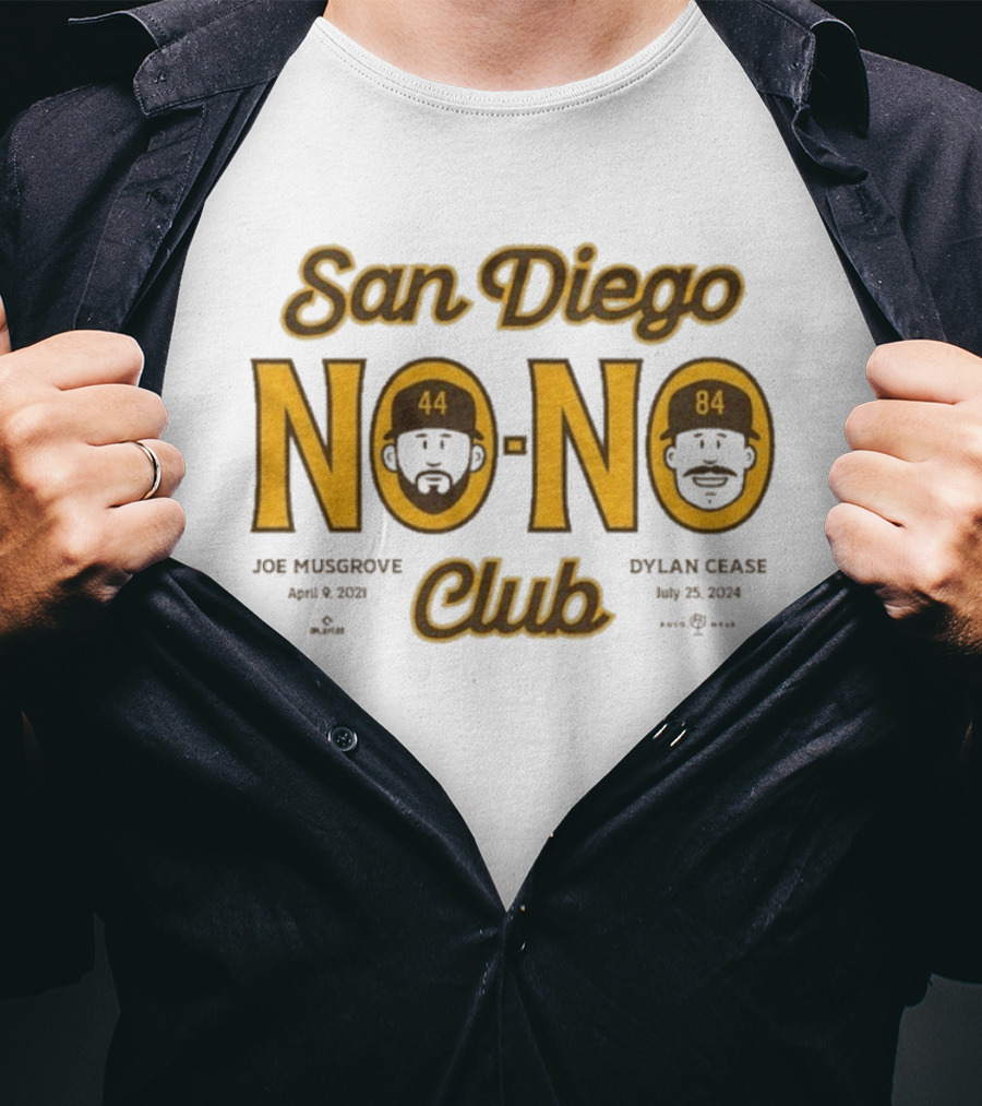 San Diego No No Club Joe Musgrove April 9 2021 Dylan Cease July 23 2024 T-Shirt