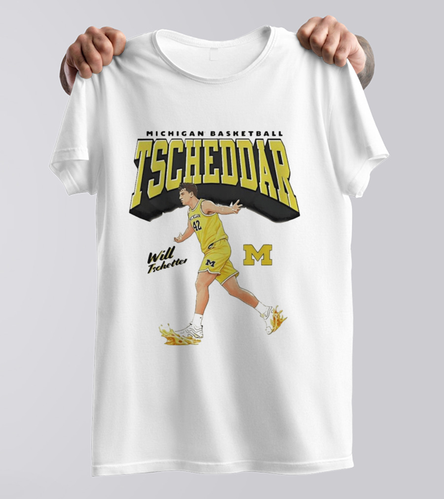 Michigan Basketball Tscheddar Will Tschetter Wolverines M T-Shirt