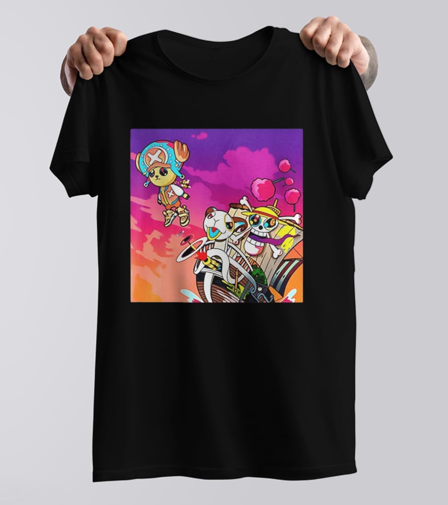 Tony Tony Chopper One Piece Anime Meets Kanye Graduation Style Fusion T-Shirt