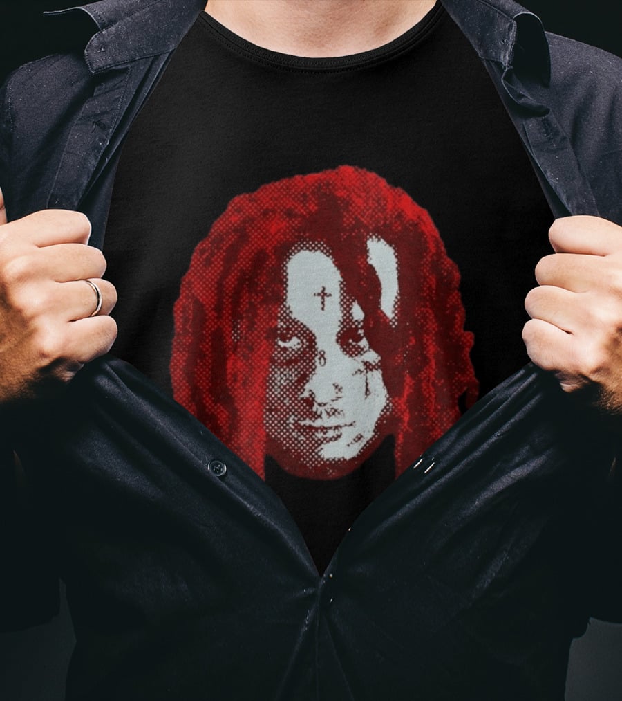 Trippie Redd Red Dreadlocks Face Tattoo T-Shirt