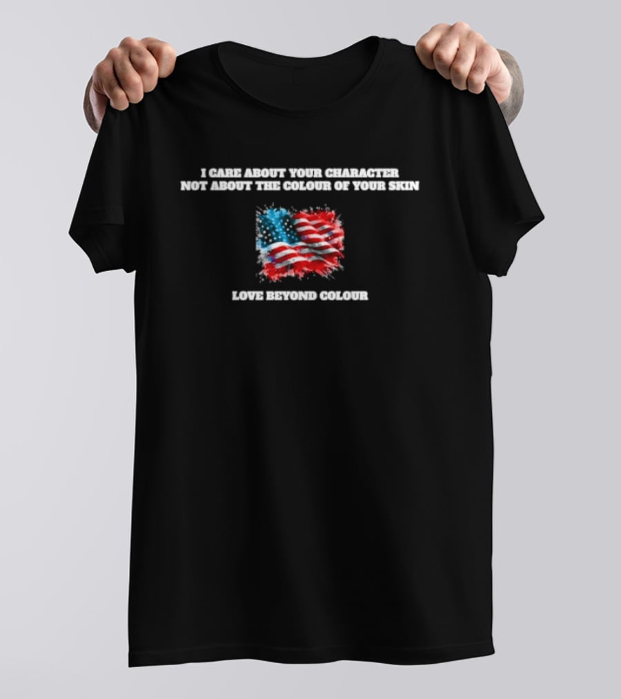 I Care About Your Character American Flag Colors Unity T-Shirt