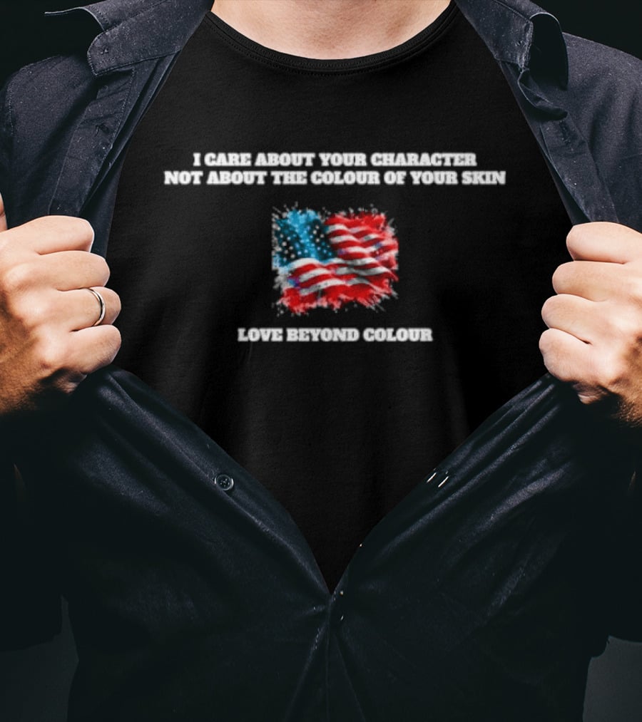 I Care About Your Character American Flag Colors Unity T-Shirt