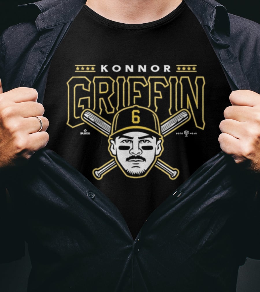 Konnor Griffin 6 Pirate Baseball Crossed Bats T-Shirt