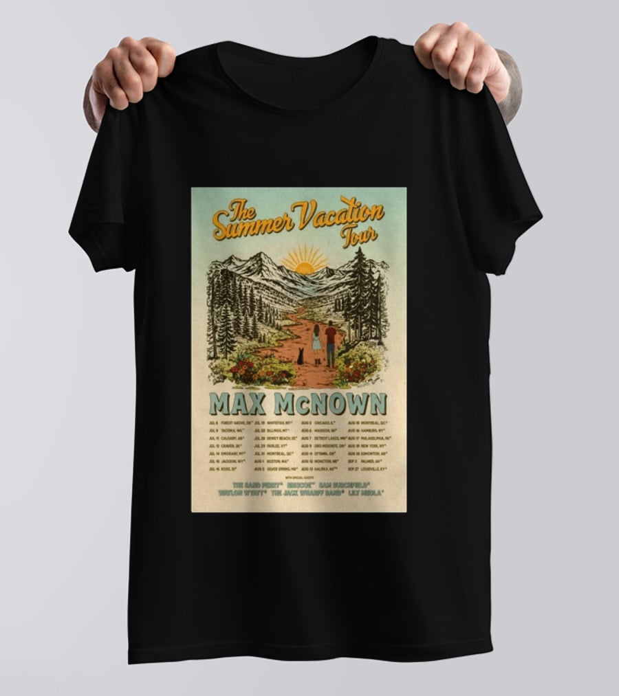 The Summer Vacation Tour 2026 Max McNown Concert Dates And Locations T-Shirt