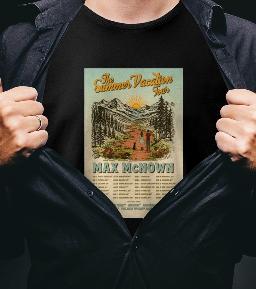 The Summer Vacation Tour 2026 Max McNown Concert Dates And Locations T-Shirt