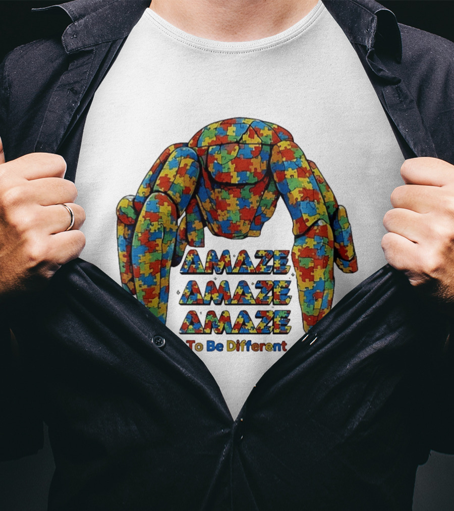 Amaze Amaze Amaze Puzzle Piece Spider To Be Different T-Shirt