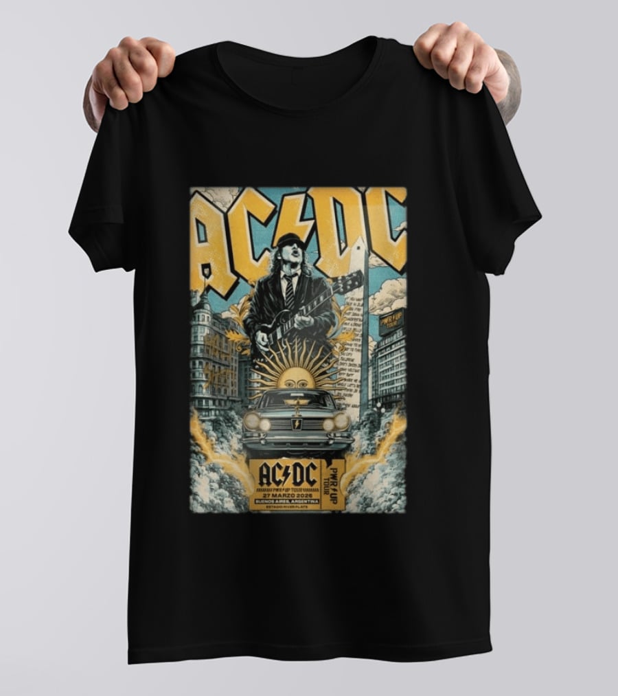 AC DC Power Up Tour 27 Marzo 2026 Buenos Aires Argentina T-Shirt