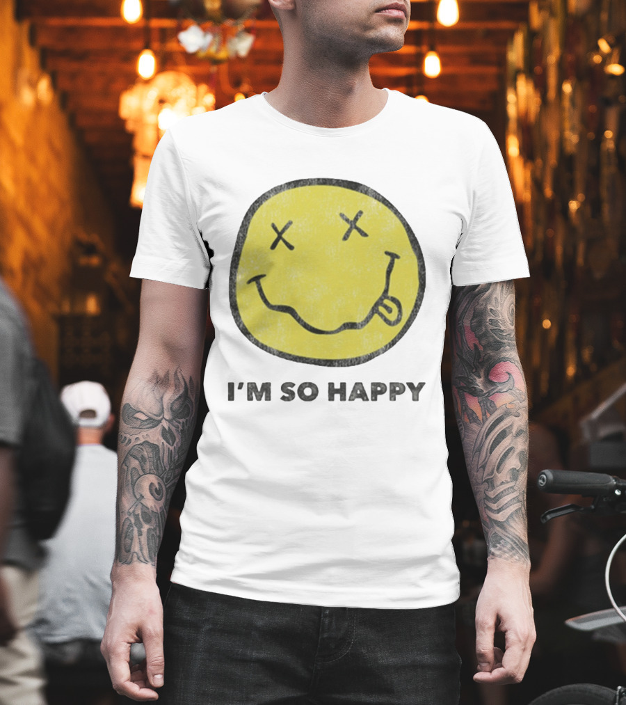 Nirvana Smiley Face I'm So Happy T-Shirt