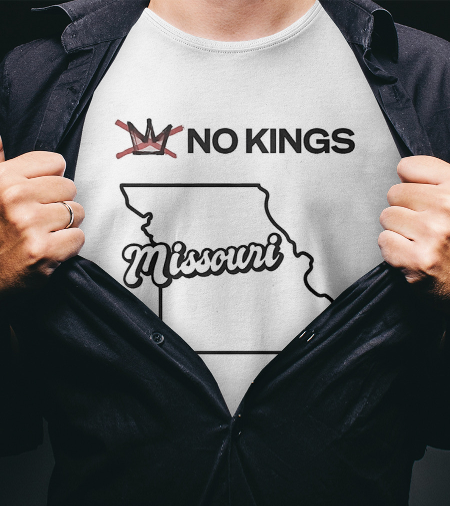 No Kings Missouri Crown State Map T-Shirt