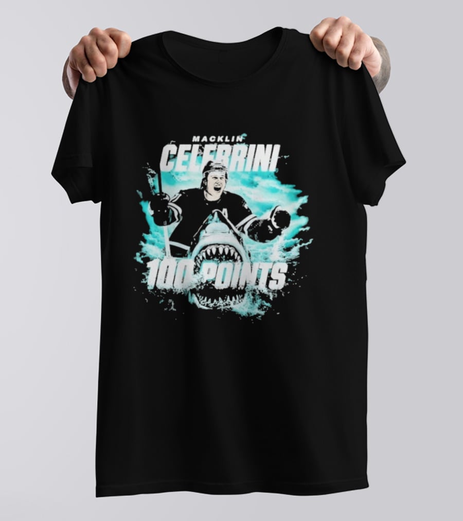 Macklin Celebrini San Jose Sharks 100 Points T-Shirt