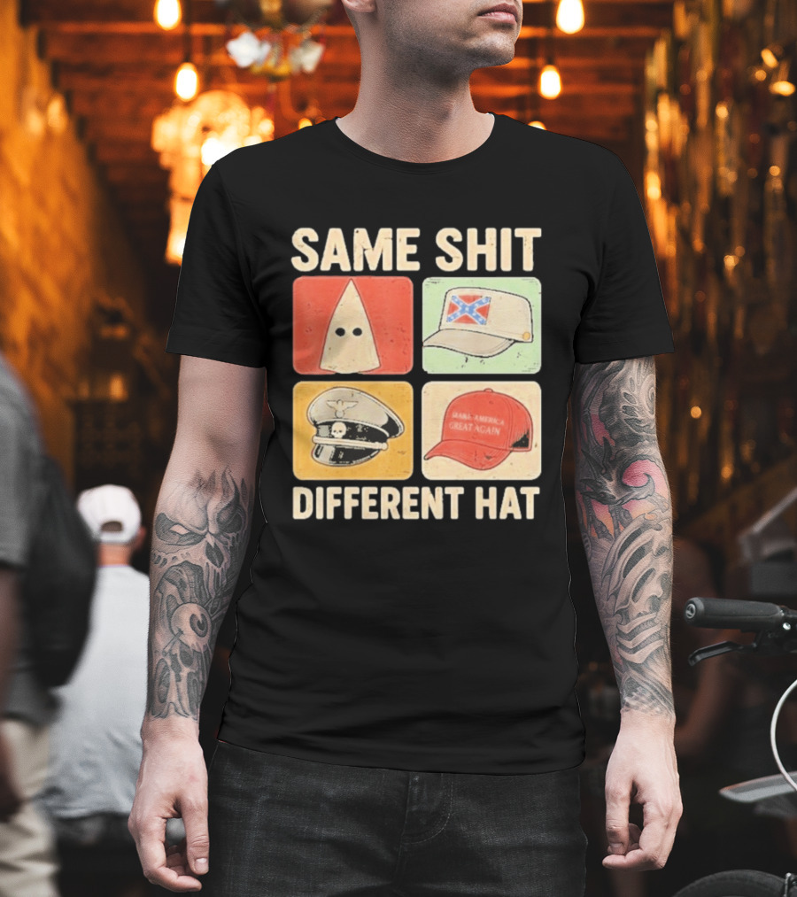 Same Shit Different Hat Ku Klux Klan Confederate Battle Flag Make America Great Again Police T-Shirt