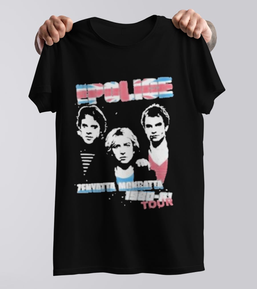 The Police Zenyatta Mondatta 1980 Tour Red White Blue Band Members T-Shirt