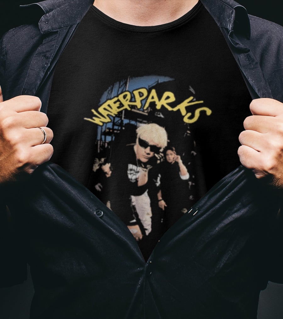 Waterparks Junkyard Photo Tour Neon Yellow And Blue Image T-Shirt