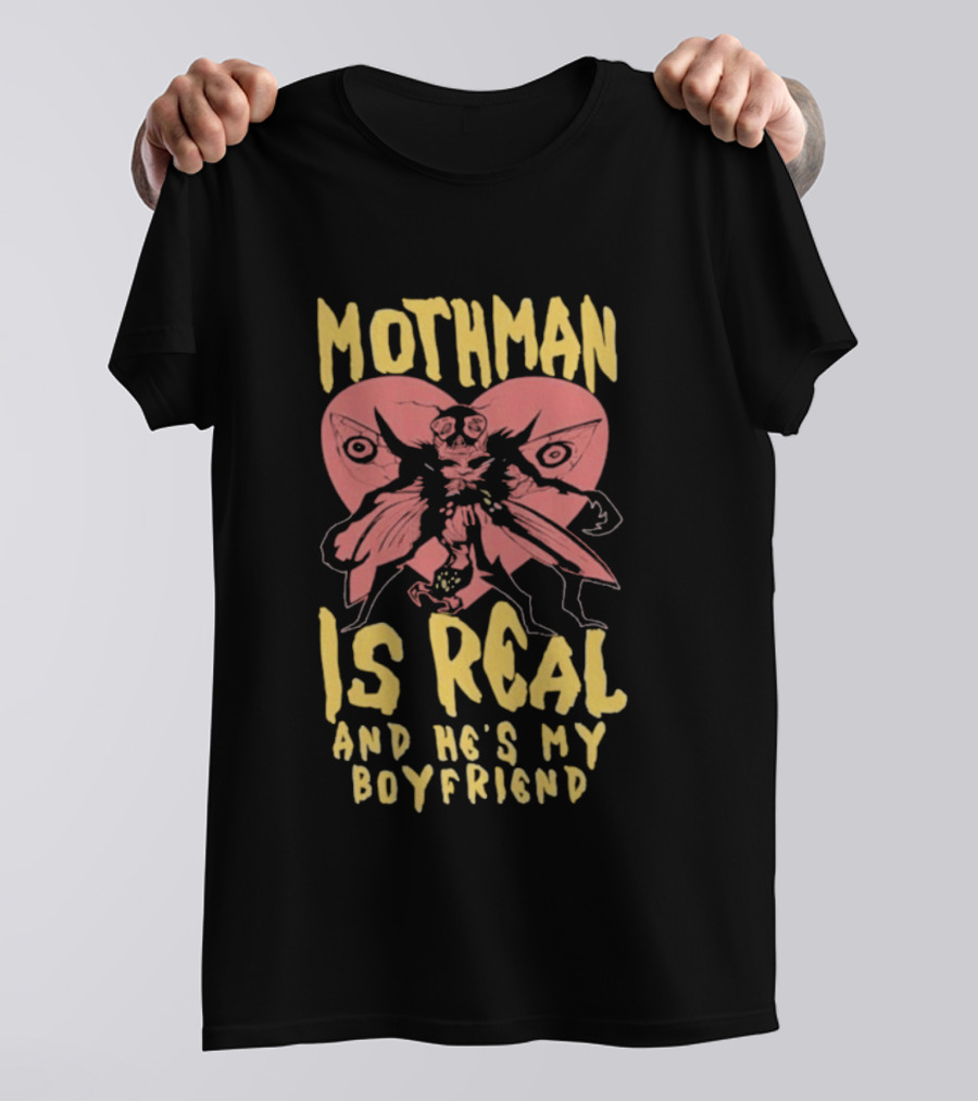 Mothman Is Real And He's My Boyfriend Retro Style Butterfly T-Shirt