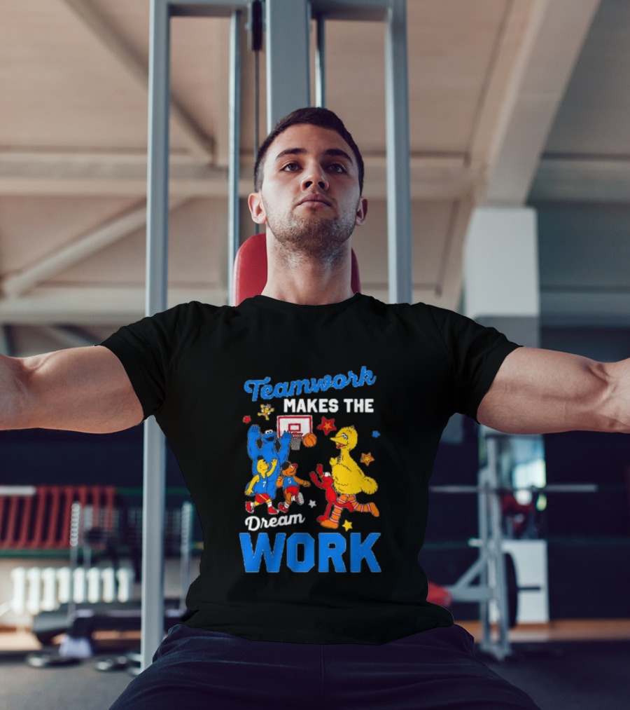 Teamwork Makes The Dream Work Sesame Street Basketball Slam Dunk T-Shirt
