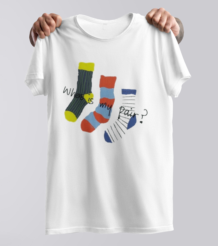 ANGLAN Where Is My Pair Socks Half T-Shirt