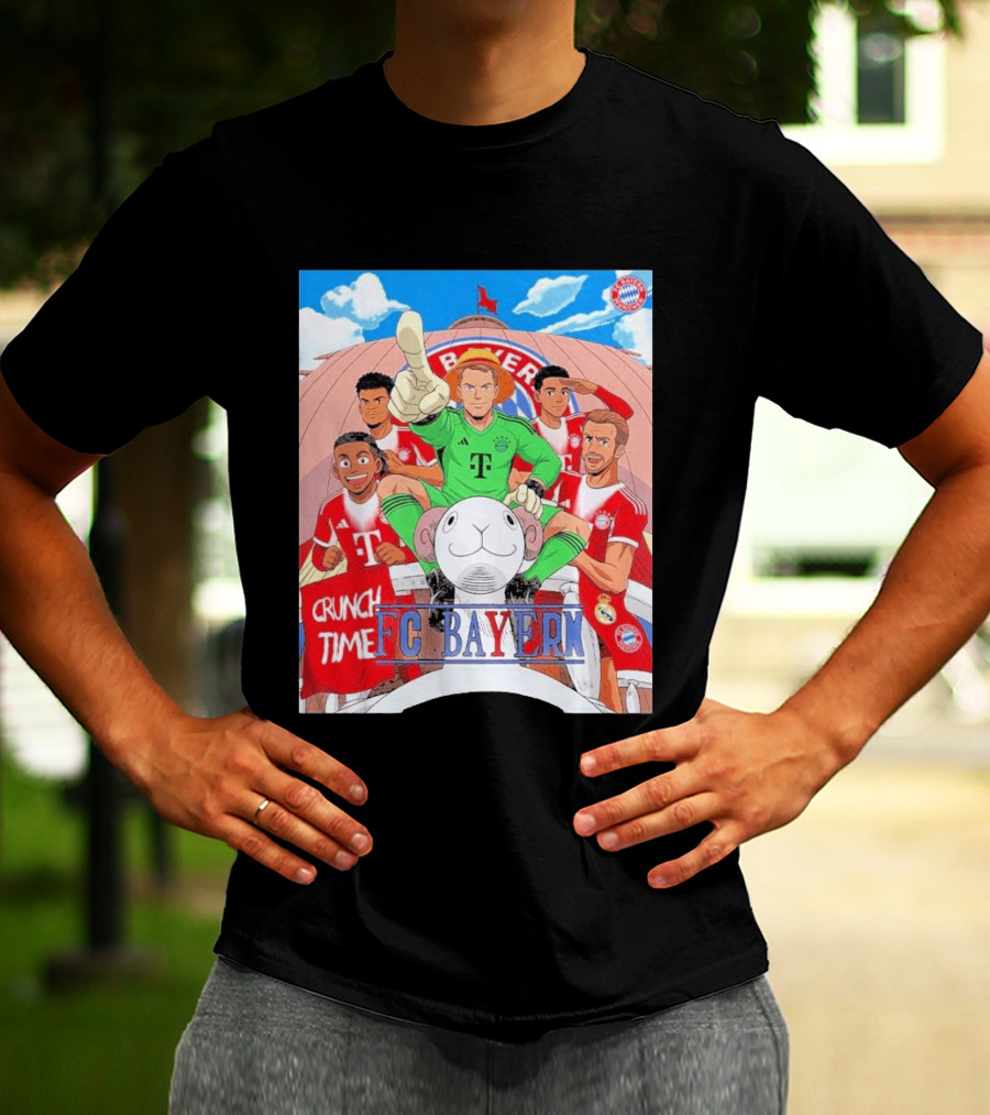 Crunch Time FC Bayern Munich X One Piece Anime Crossover UCL Collaboration T-Shirt