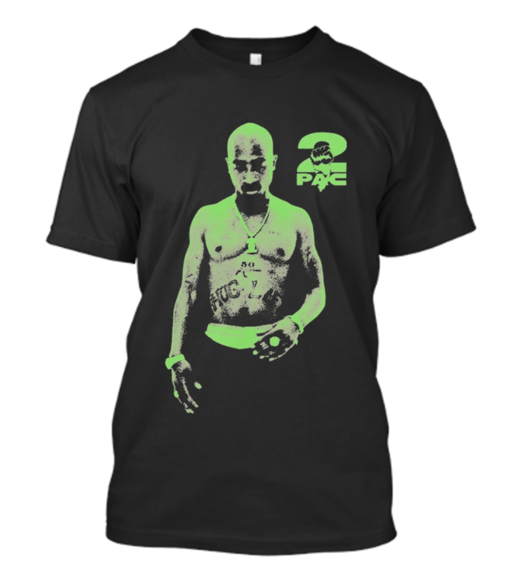 Tupac Shakur 2pac Thug Life Neon T-Shirt
