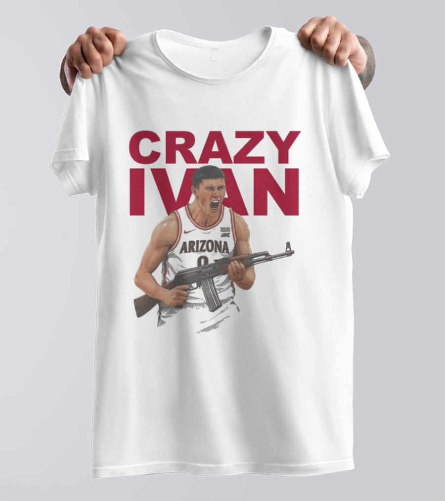 Crazy Ivan Arizona Basketball Player Holding Rifle T-Shirt