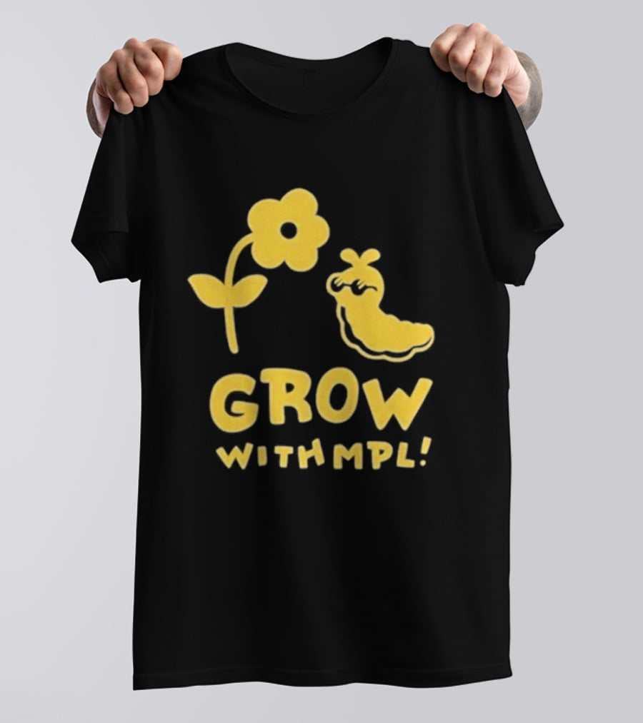 Grow With MPL Flower And Bird Yellow T-Shirt
