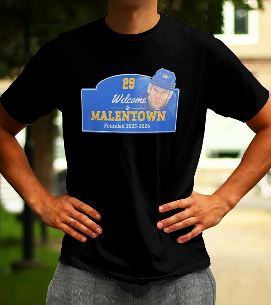 Welcome To Malentown 29 Beck Malenstyn Buffalo Sabres Founded 2025 2026 T-Shirt