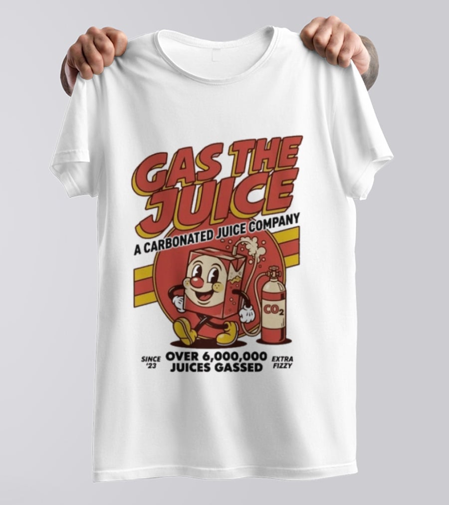 Gas The Juice A Carbonated Juice Company CO2 Juices Gassed Since 75 Retro Fizzy T-Shirt