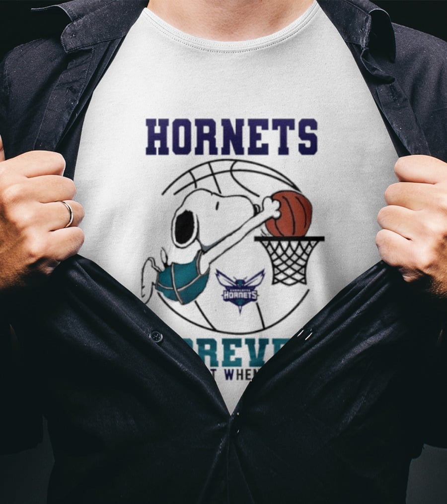 Hornets Snoopy Dunking Basketball Forever Not Just When We Win T-Shirt