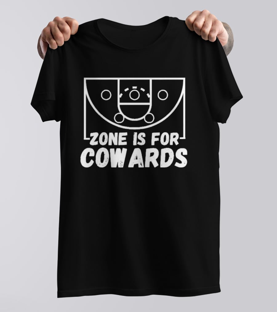 Zone Defense Is For Cowards Men's Basketball Court Diagram T-Shirt