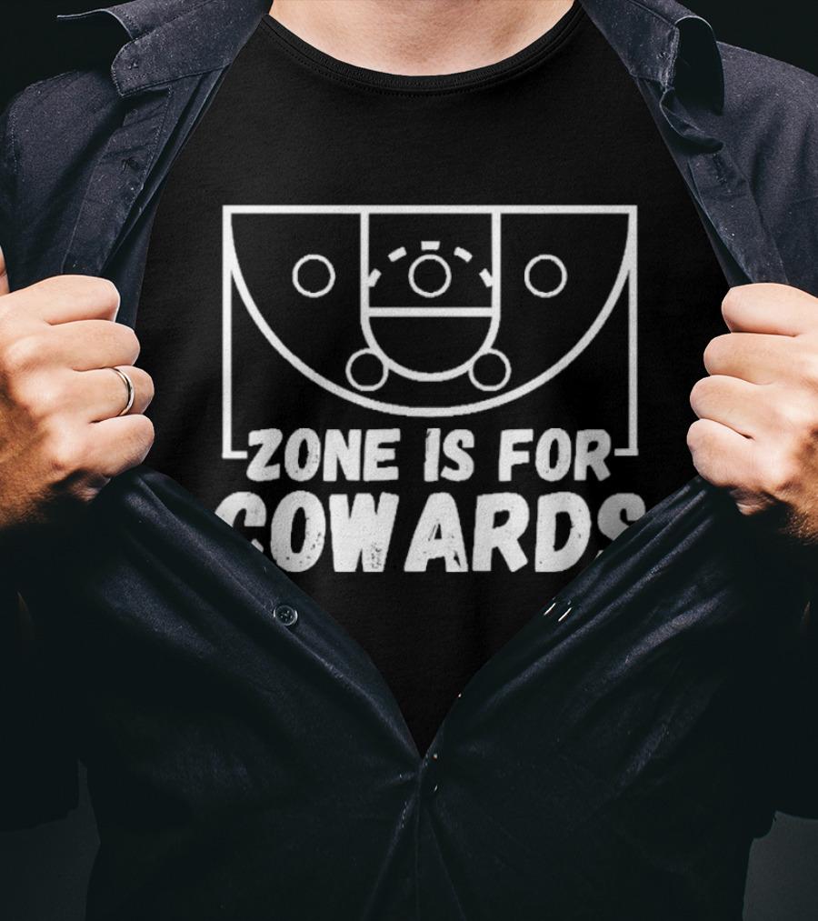 Zone Defense Is For Cowards Men's Basketball Court Diagram T-Shirt
