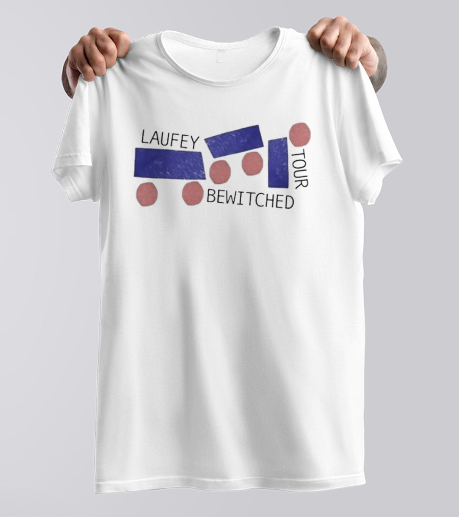 Laufey Bewitched Tour 2026 Red And Blue Abstract Circles And Rectangles T-Shirt