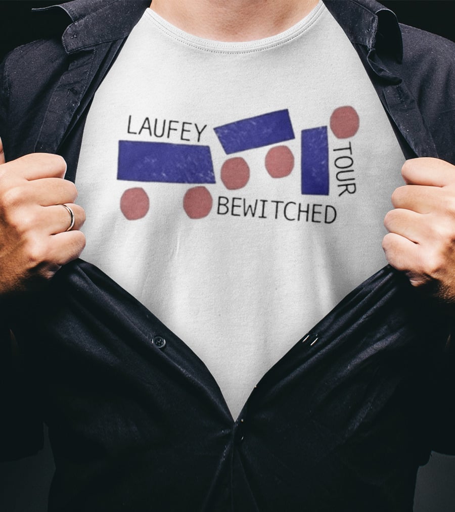 Laufey Bewitched Tour 2026 Red And Blue Abstract Circles And Rectangles T-Shirt