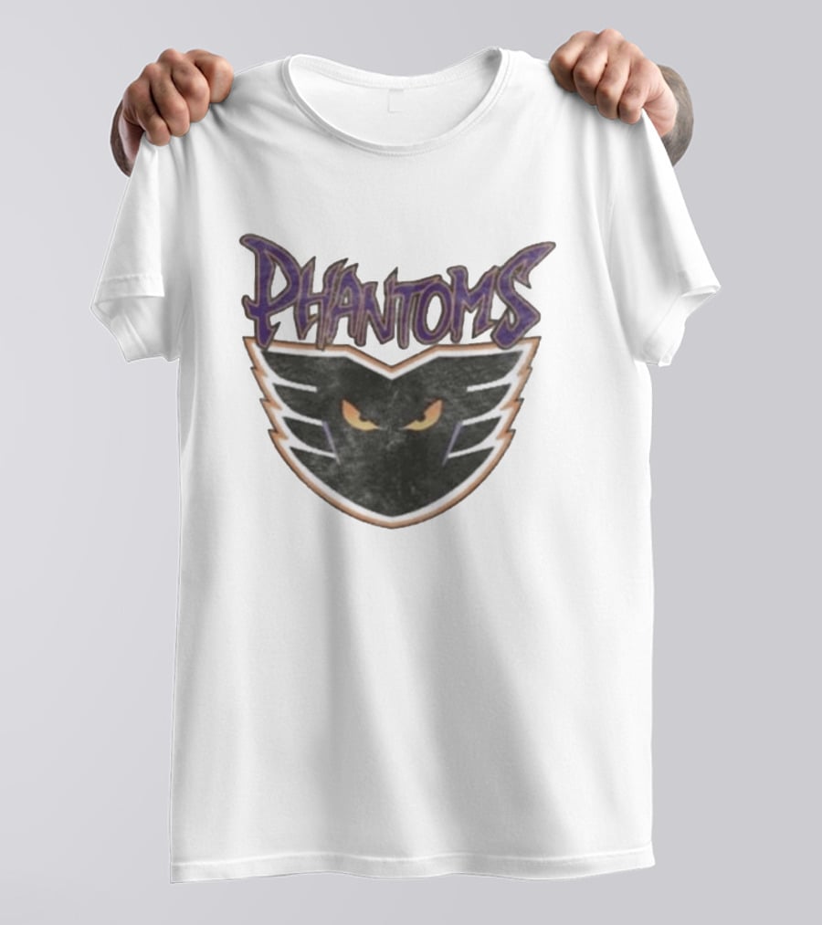 Lehigh Valley Phantoms Hockey Team Emblem With Bold Lettering And Fierce Mask T-Shirt
