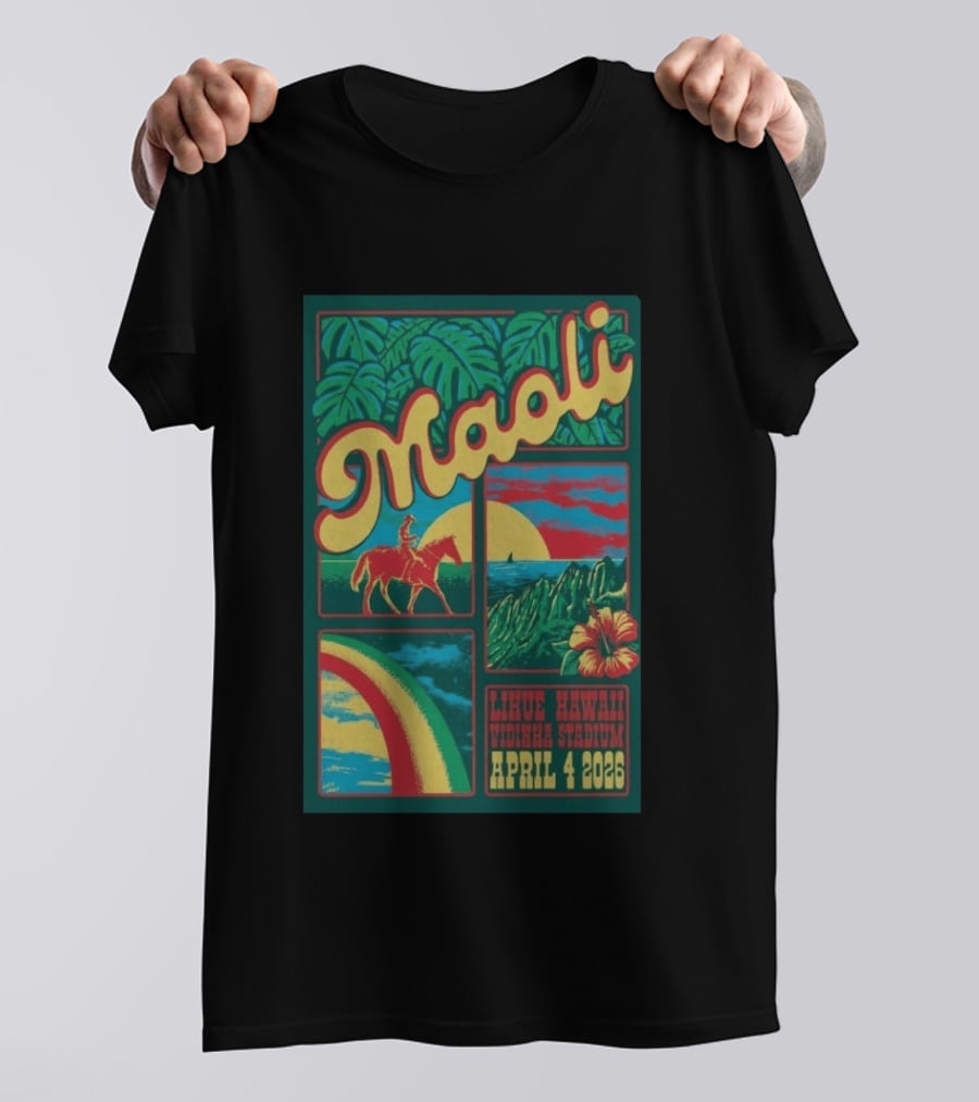 Maoli Music Island Vibe Tour Vidinha Stadium Lihue Hawaii April 4 2026 T-Shirt