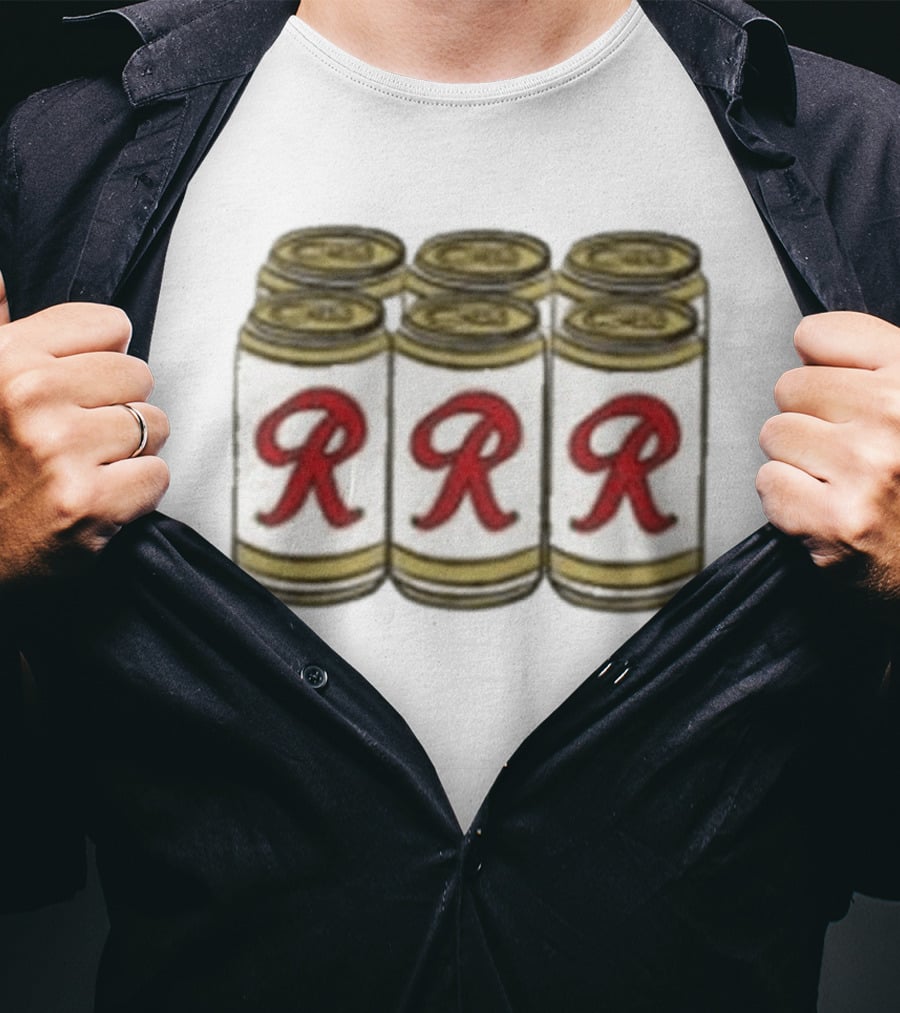 Rainier Beer Red R Six Pack Cans T-Shirt